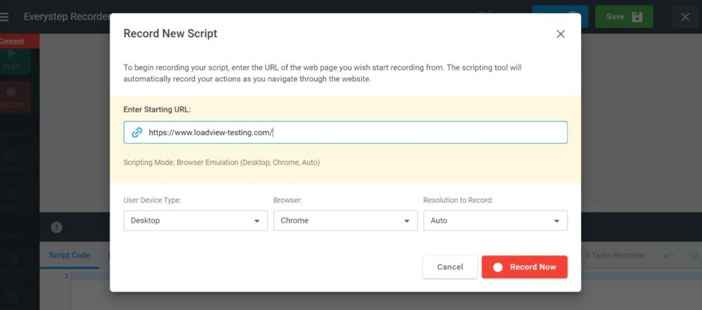 Teste de desempenho on-line (carga & estresse) com LoadView