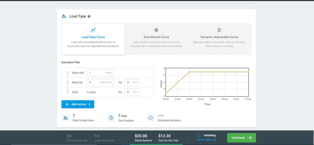 Teste de desempenho on-line (carga & estresse) com LoadView