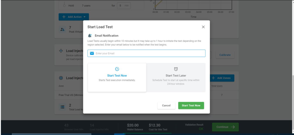 Teste de desempenho on-line (carga & estresse) com LoadView